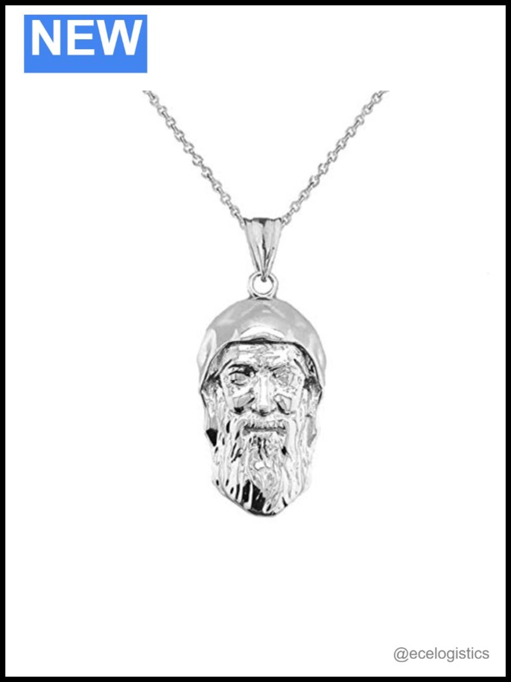 Sterling Silver Saint Charbel Catholic Patron Pendant Necklace 22 Inch Rolo